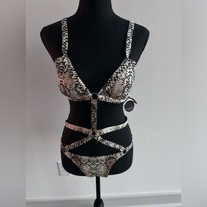HOTMIAMISTYLES Snakeskin One-piece swimsuit. NWT